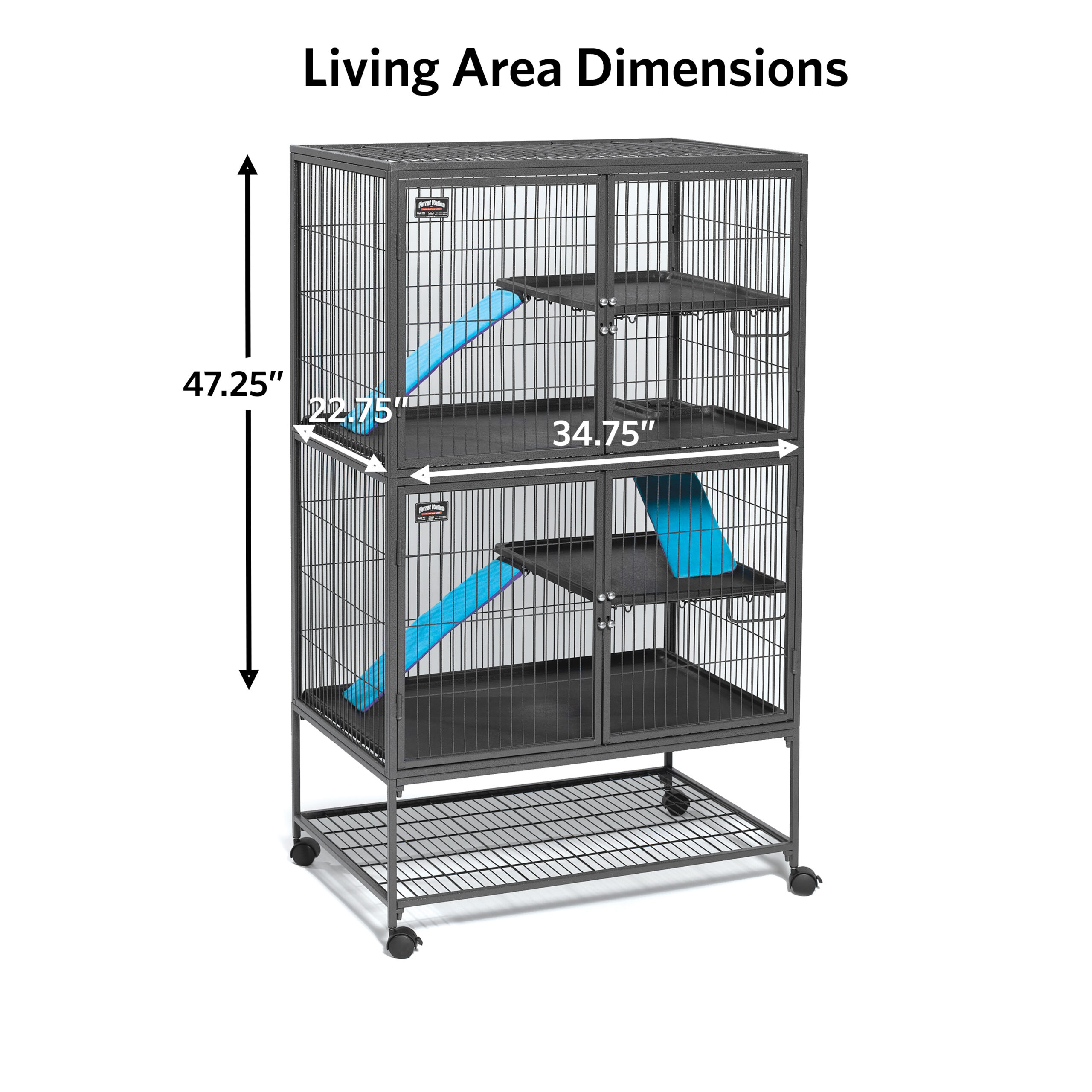 MidWest Homes For Pets Deluxe Ferret Nation Double Unit Ferret Cage (Model 182), Measures 36"L x 25"W x 62.5"H Inches - Image 2