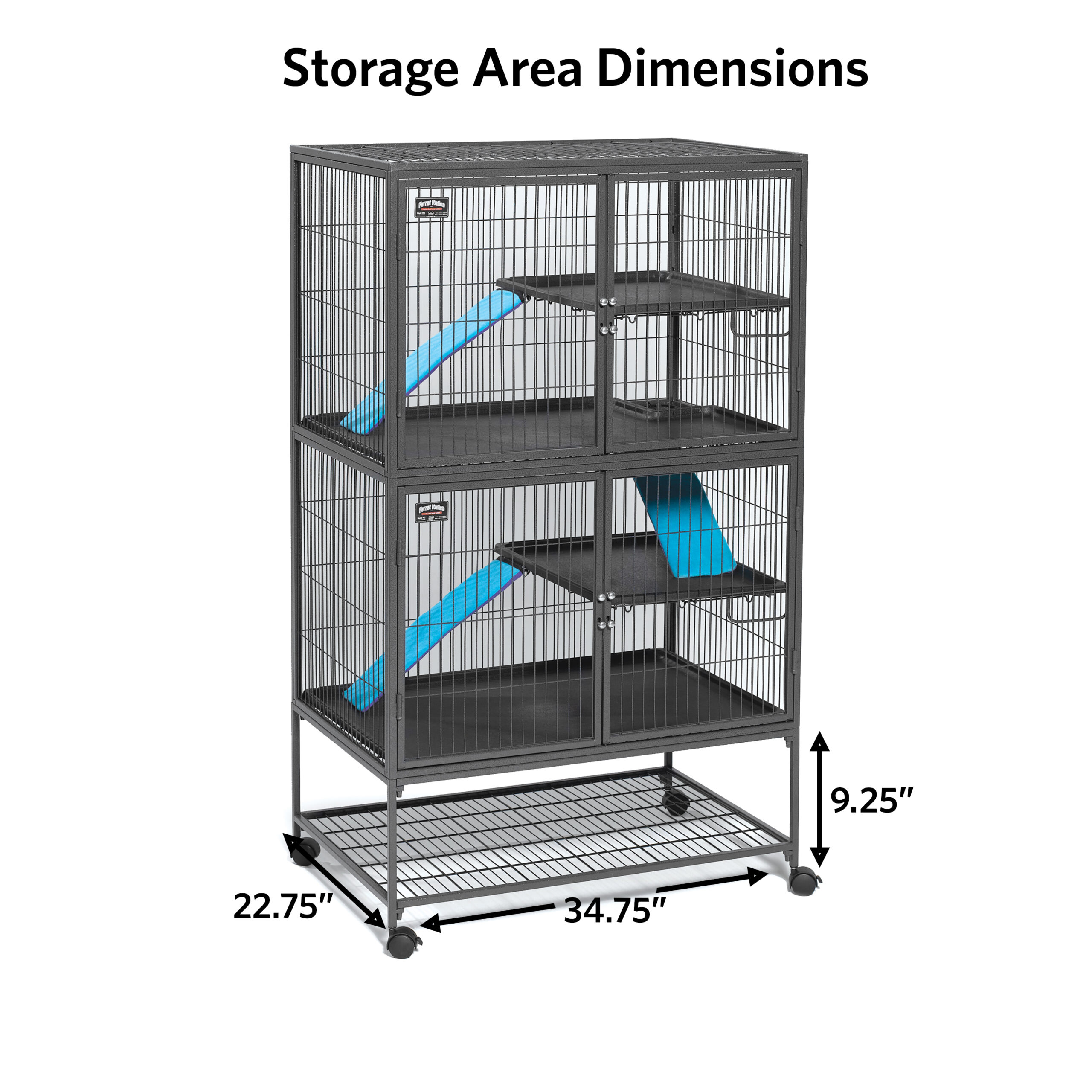 MidWest Homes For Pets Deluxe Ferret Nation Double Unit Ferret Cage (Model 182), Measures 36"L x 25"W x 62.5"H Inches - Image 5
