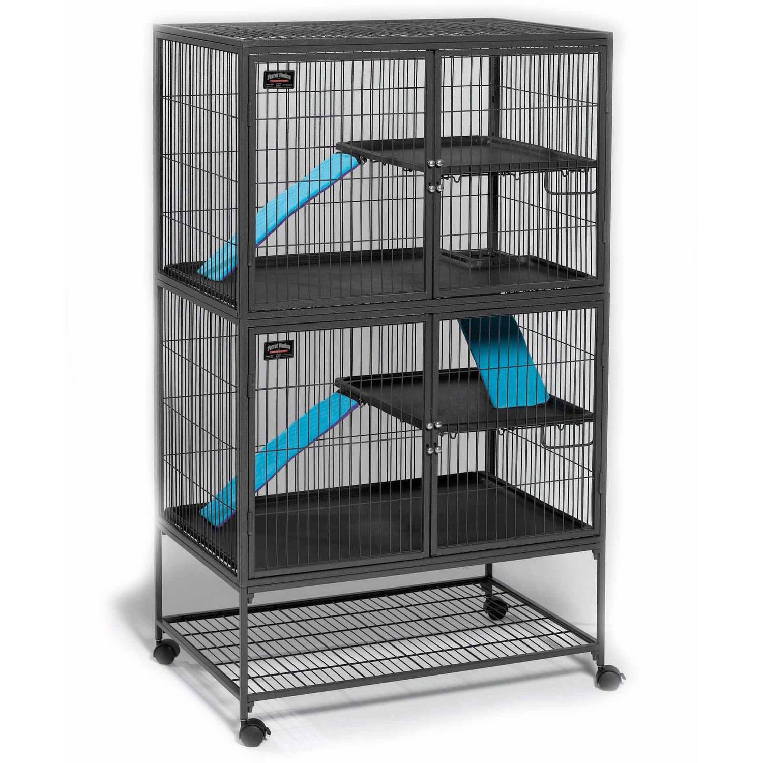 MidWest Homes For Pets Deluxe Ferret Nation Double Unit Ferret Cage (Model 182), Measures 36"L x 25"W x 62.5"H Inches