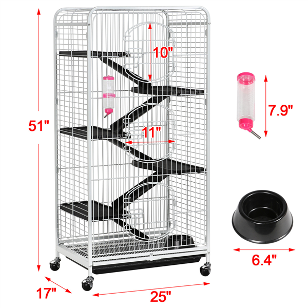 52" 6 Level Indoor Ferret and Small Animal Cage, White - Image 4